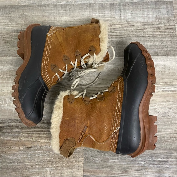 WOLVERINE WOMEN'S TORRENT FAUX FUR DUCK WINTER BOOTS ROUND TOE-size 9W *like NEW - Picture 9 of 10